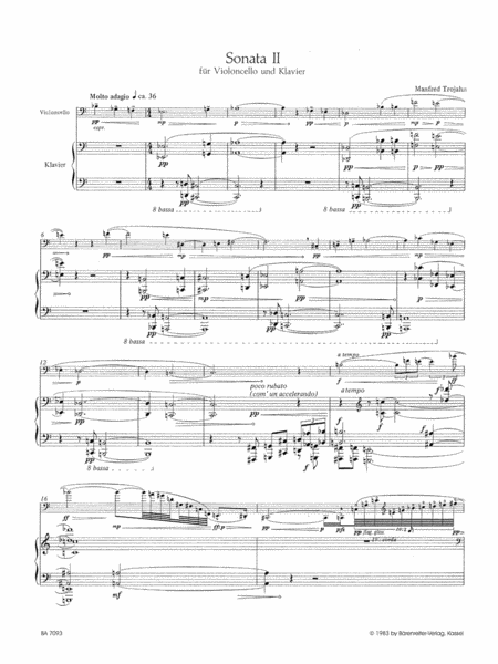 Sonata II für Violoncello und Klavier (1983)
