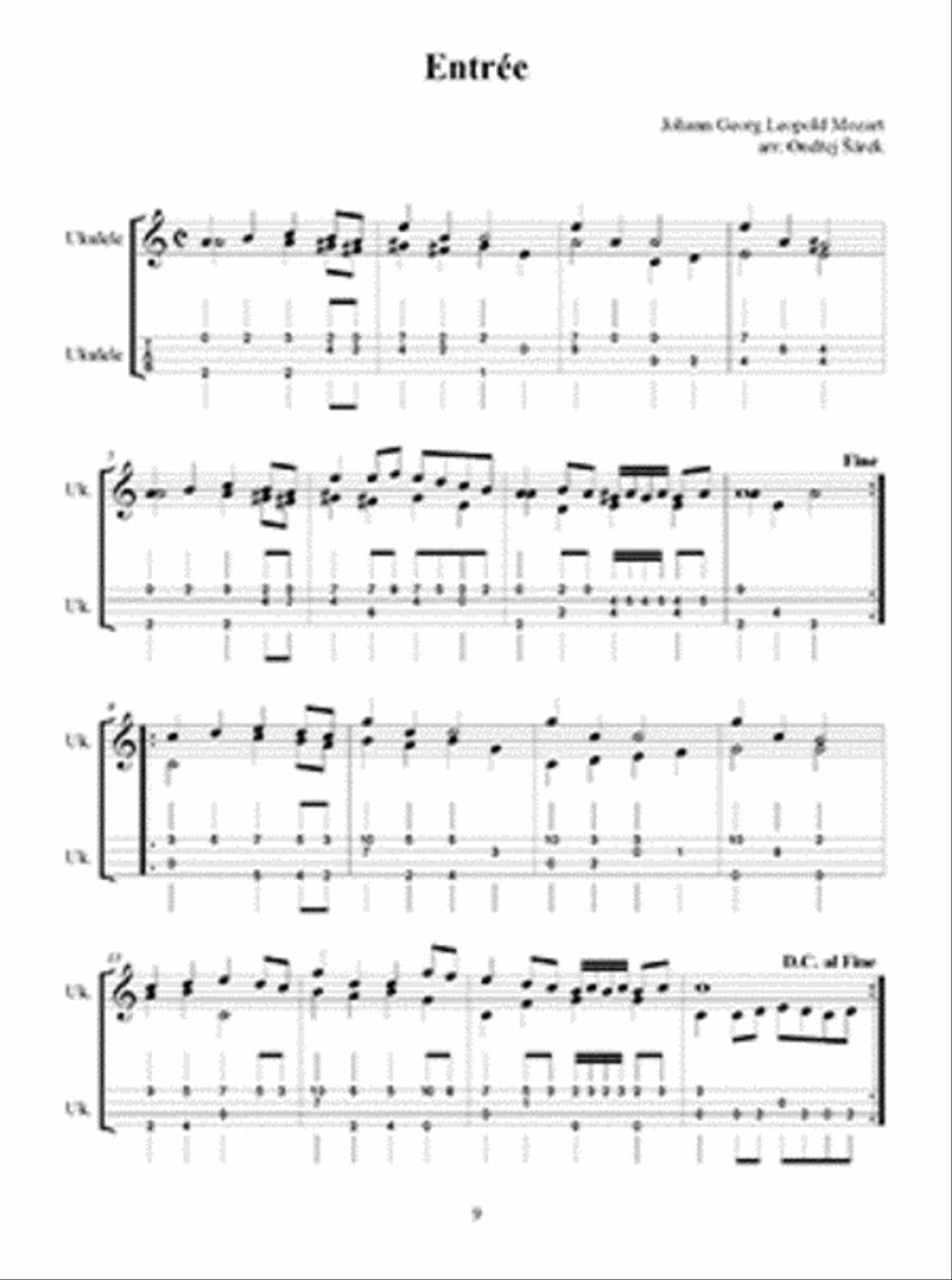 Leopold Mozart's Notebook for Wolfgang Arranged for Ukulele Ukulele scores gallery preview page 3