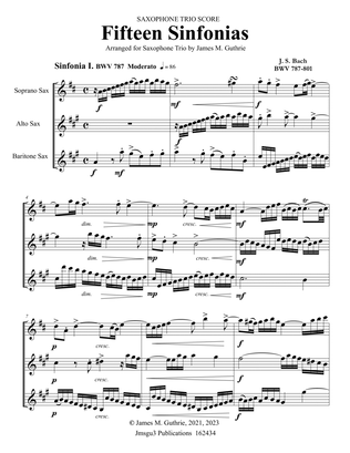 BACH: Fifteen Sinfonias BWV 787-801 for Sax Trio