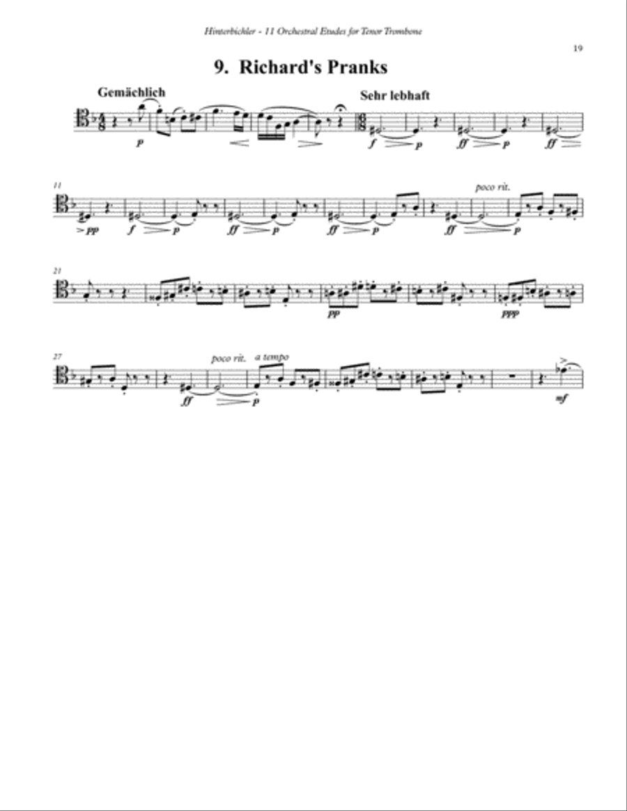 11 Orchestral Etudes for Tenor Trombone Score scores gallery preview page 10