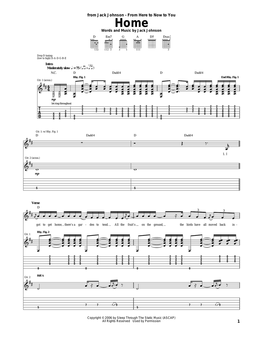 Home Acoustic Guitar scores gallery preview page 1