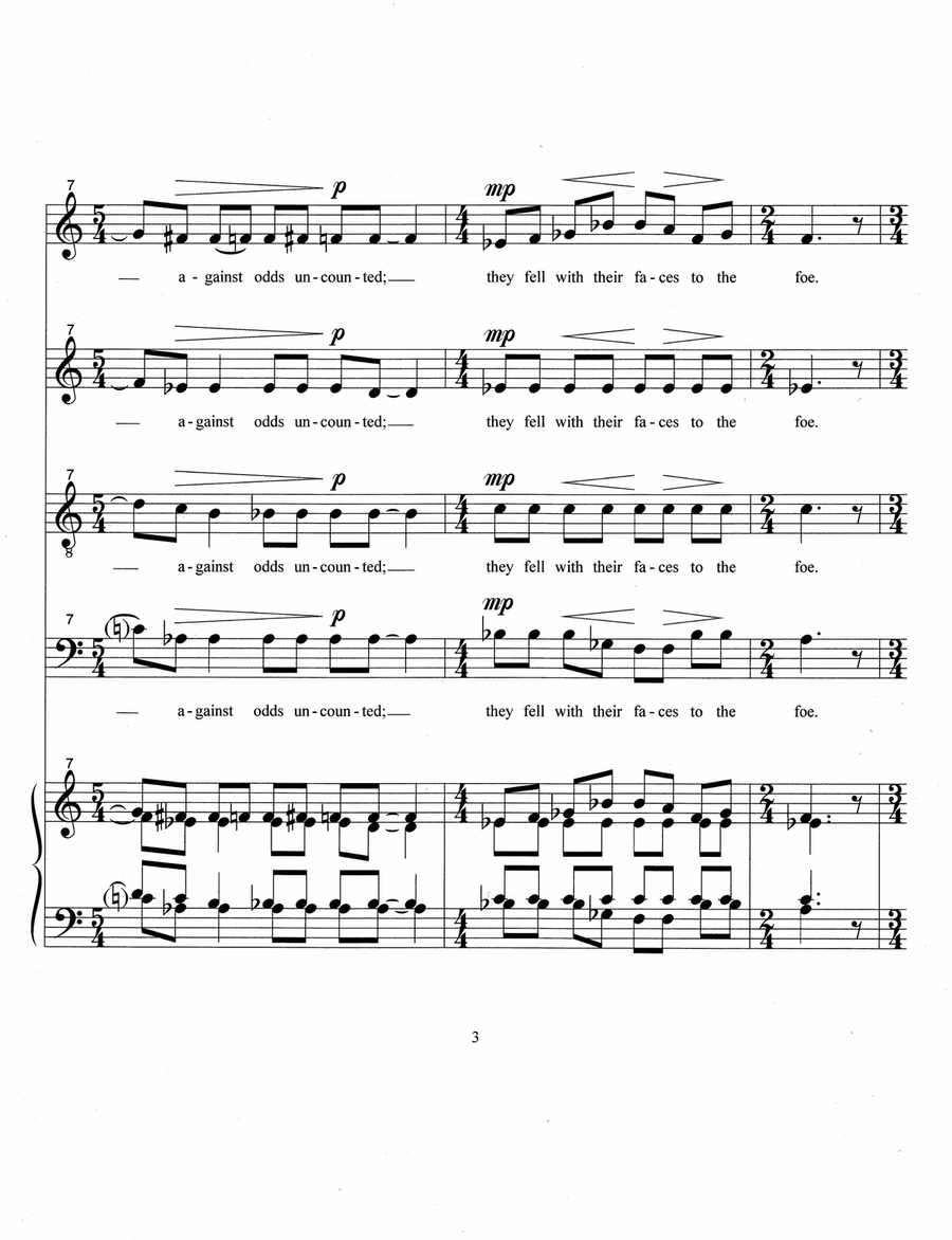 Ode to Remembrance (2018) 4-Part scores gallery preview page 5