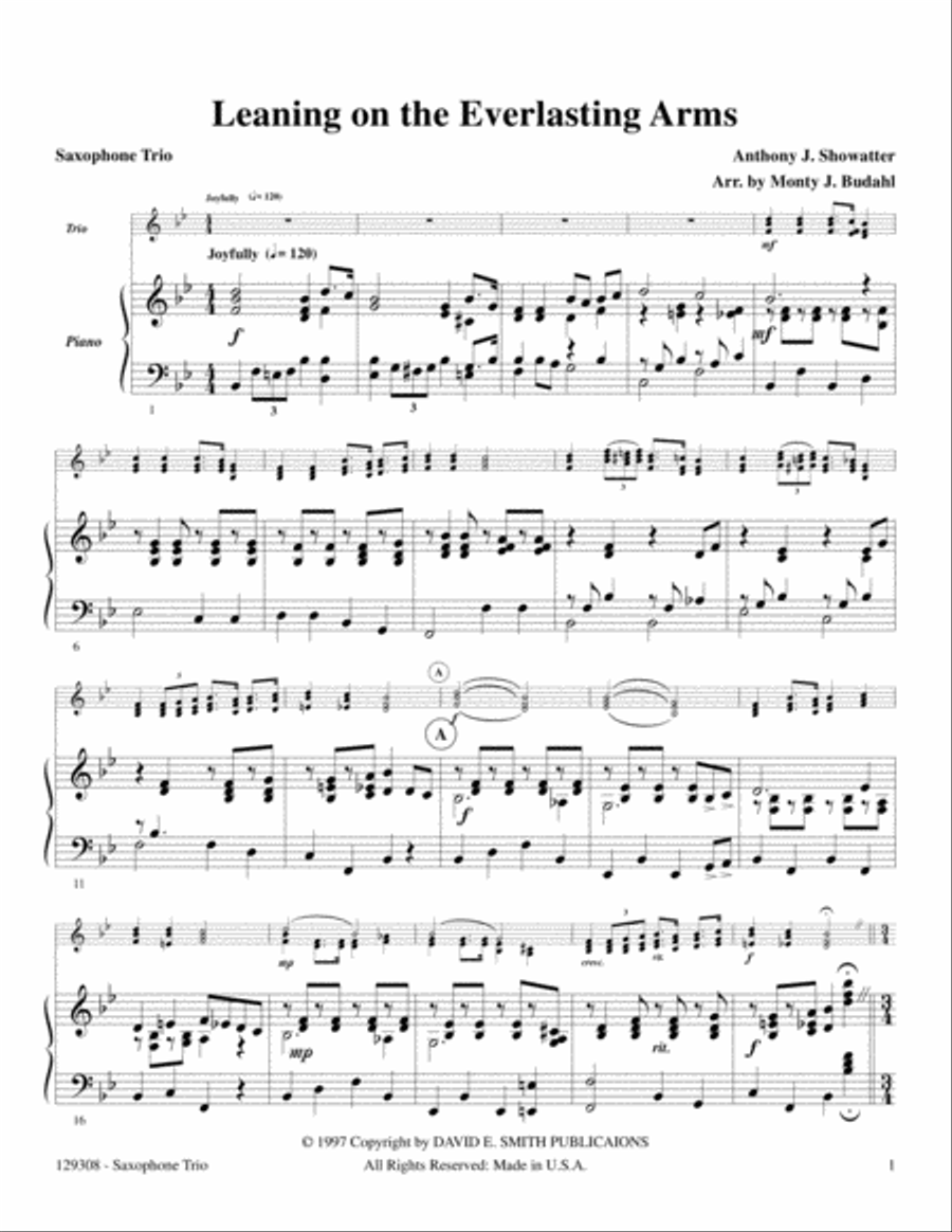 Leaning On The Everlasting Arms Woodwind Trio scores gallery preview page 1