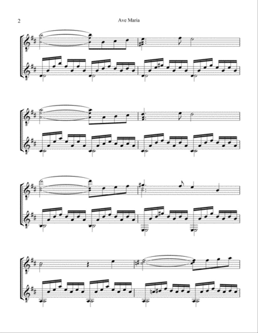 Ave Maria for guitar duo Acoustic Guitar scores gallery preview page 3