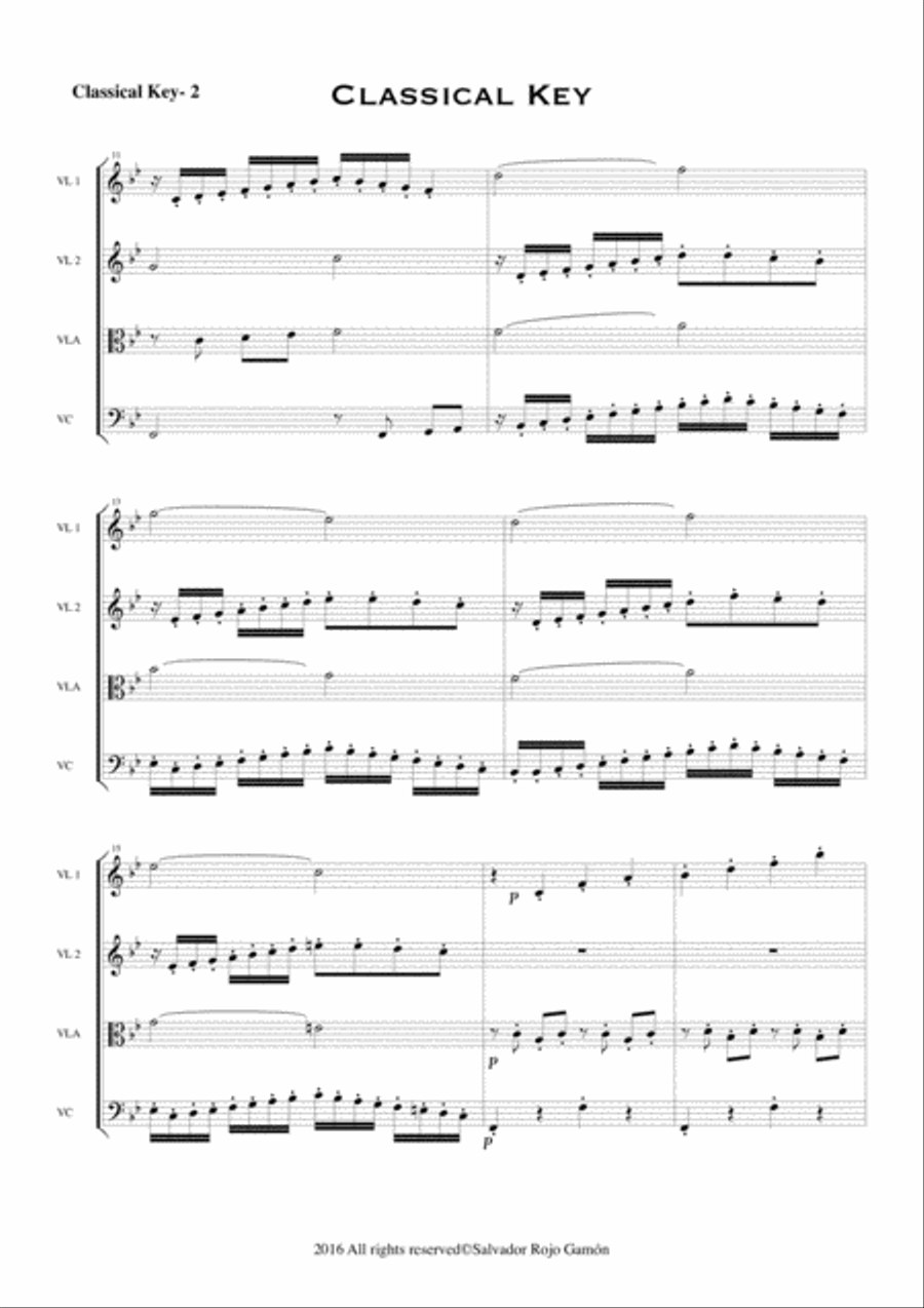 CLASSICAL KEY For String Quartet String Quartet scores gallery preview page 4