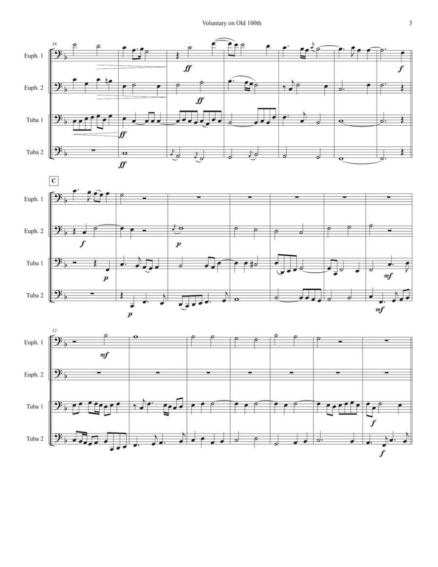 Voluntary on Old 100th Voluntary on Old 100th Brass Quartet scores gallery preview page 3
