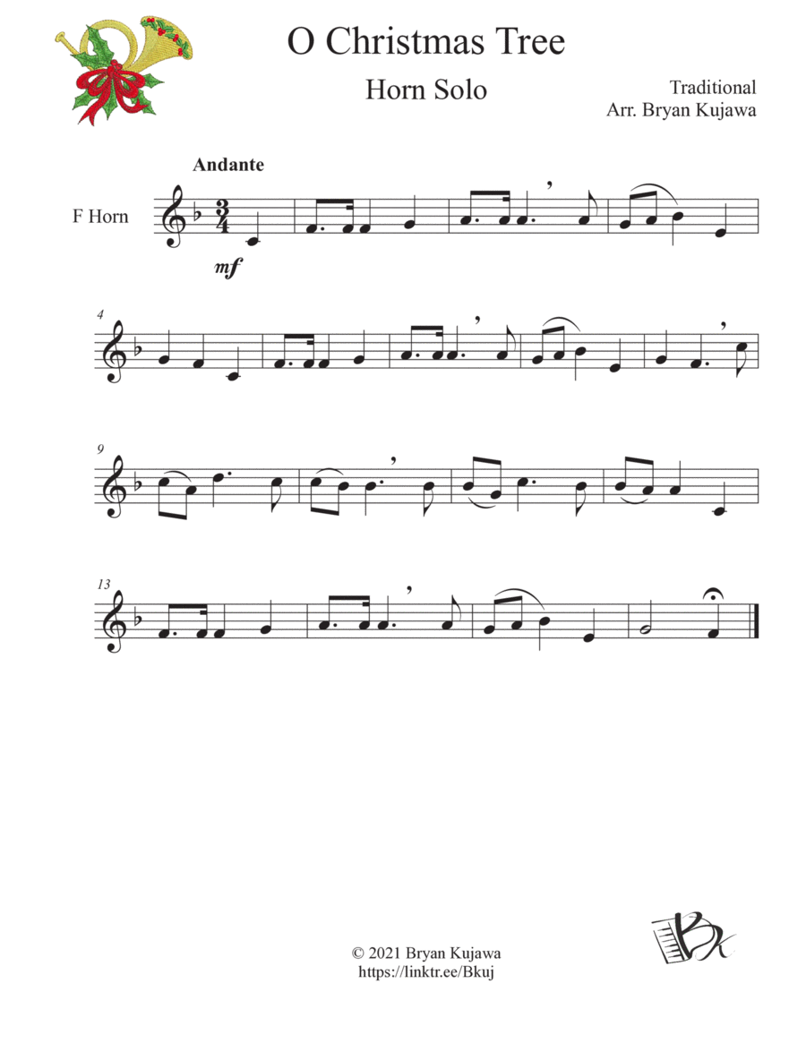 O Christmas Tree French Horn Solo Horn Solo scores gallery preview page 1