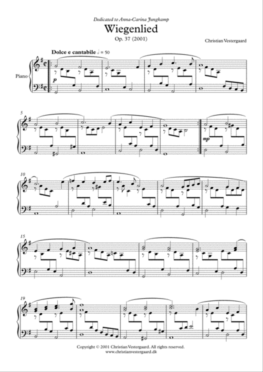 Wiegenlied Piano Solo scores gallery preview page 2