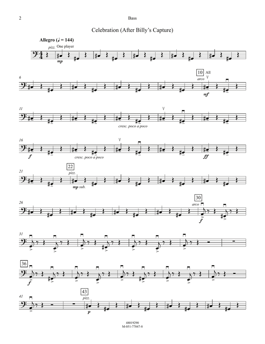 Prairie Night And Celebration (from Billy The Kid) - String Bass Orchestra scores gallery preview page 2