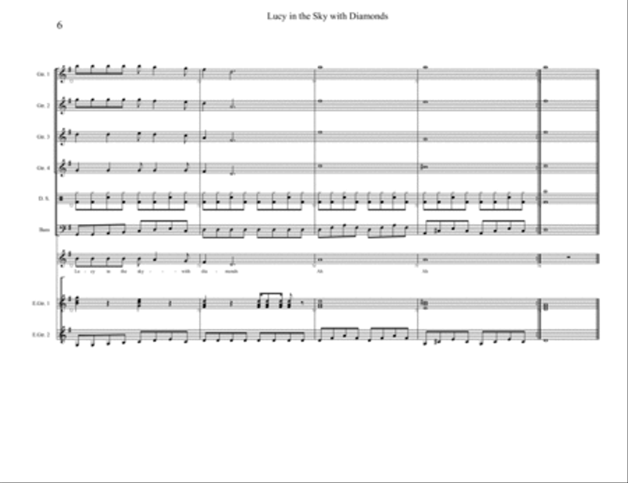 Lucy In The Sky With Diamonds Guitar scores gallery preview page 6
