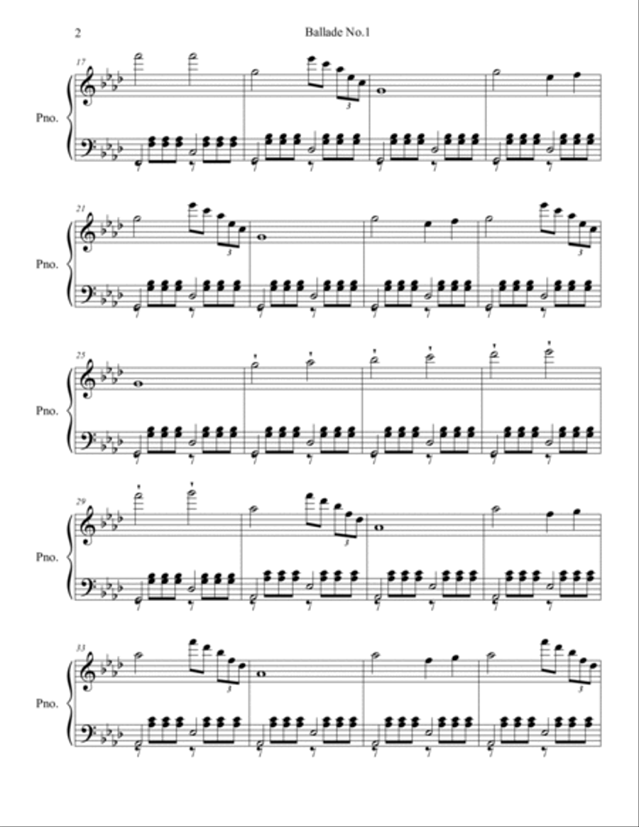 Ballade No.1 Piano Solo scores gallery preview page 2