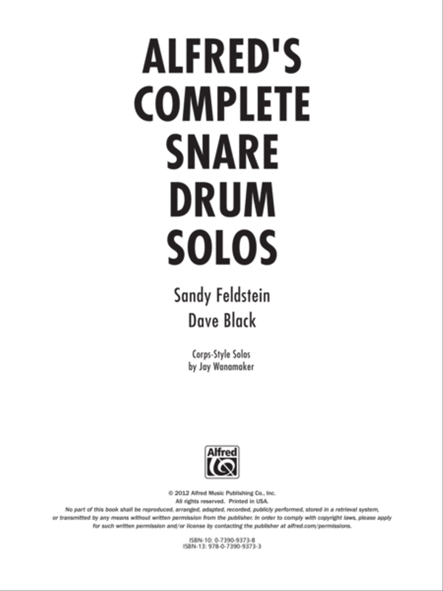 Alfred's Complete Snare Drum Solos Snare Drum scores gallery preview page 2