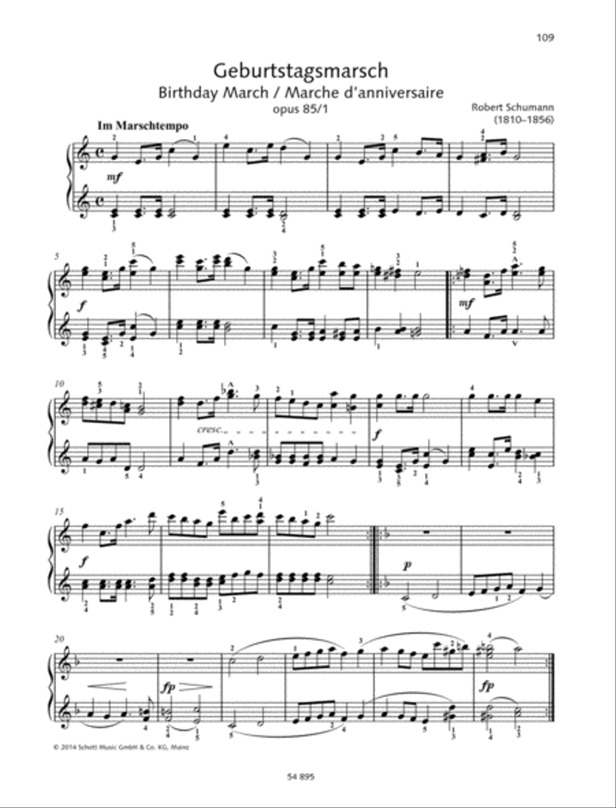 Birthday March op. 85 No. 1 Piano Duet scores gallery preview page 2