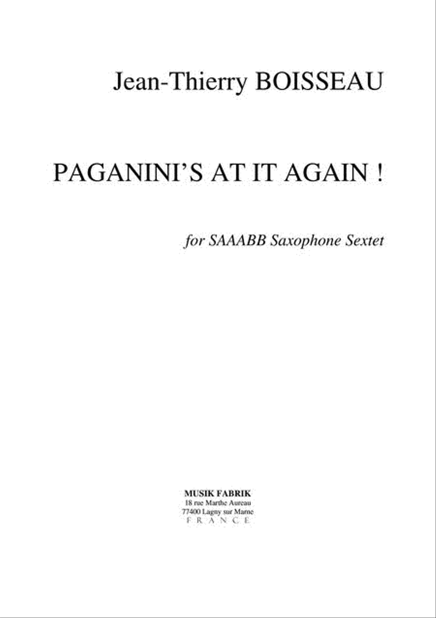 Paganini's at it again by Jean-Thierry Boisseau Chamber Music - Sheet Music