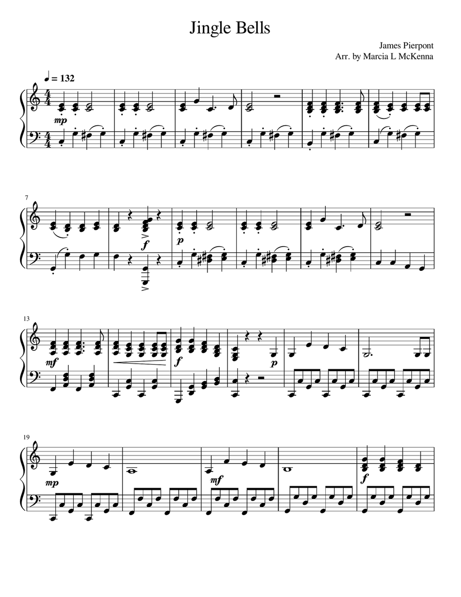 Jingle Bells Piano Solo scores gallery preview page 2