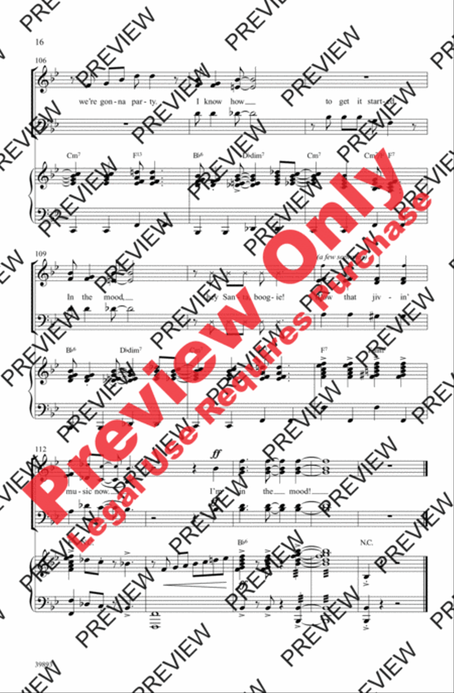 Gettin' in the Mood (for Christmas) 3-Part scores gallery preview page 16