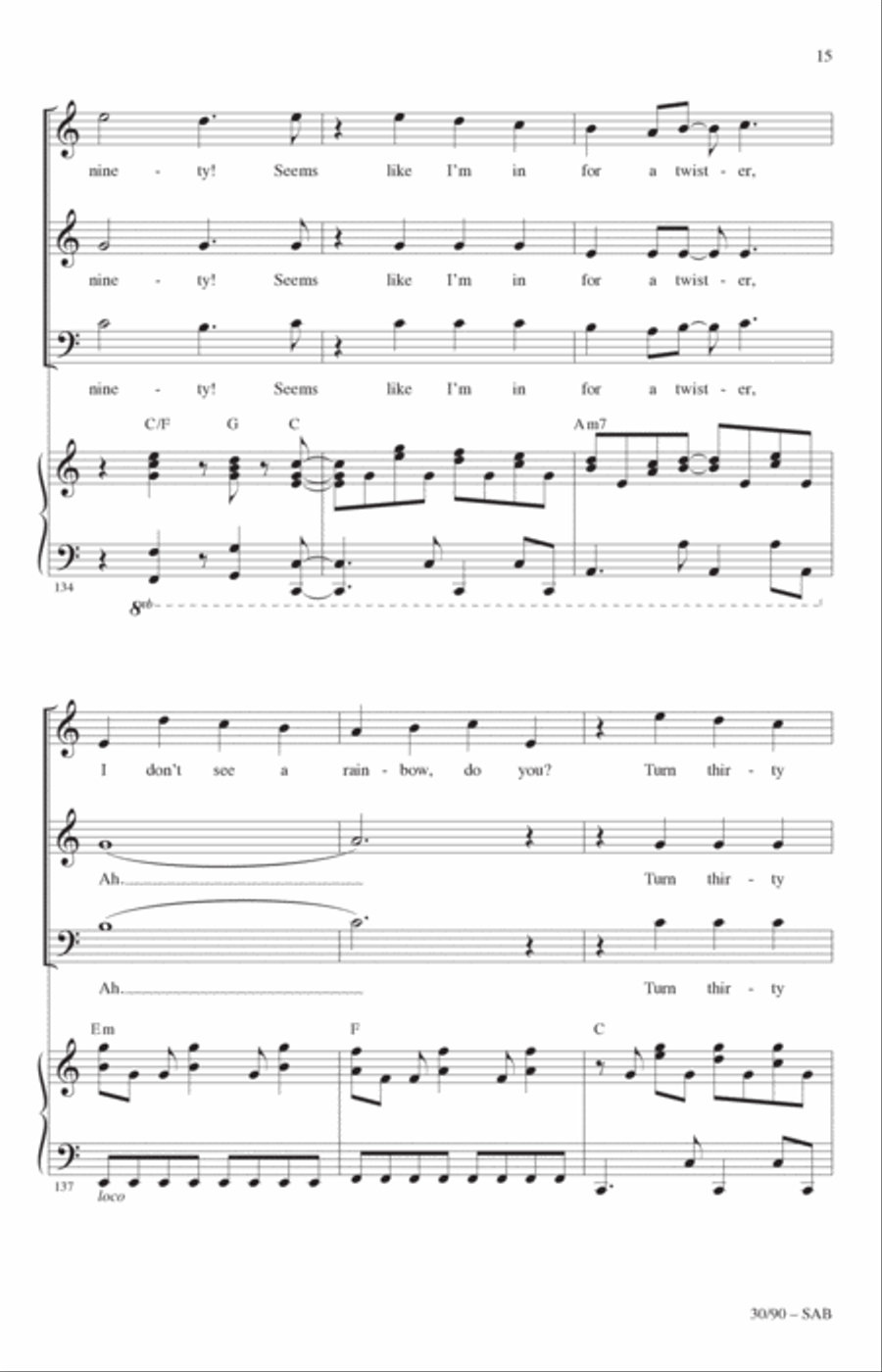 30/90 (from tick, tick... BOOM!) (arr. Roger Emerson) 3-Part scores gallery preview page 14