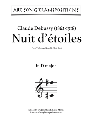 Book cover for DEBUSSY: Nuit d'étoiles (transposed to D major and D-flat major)