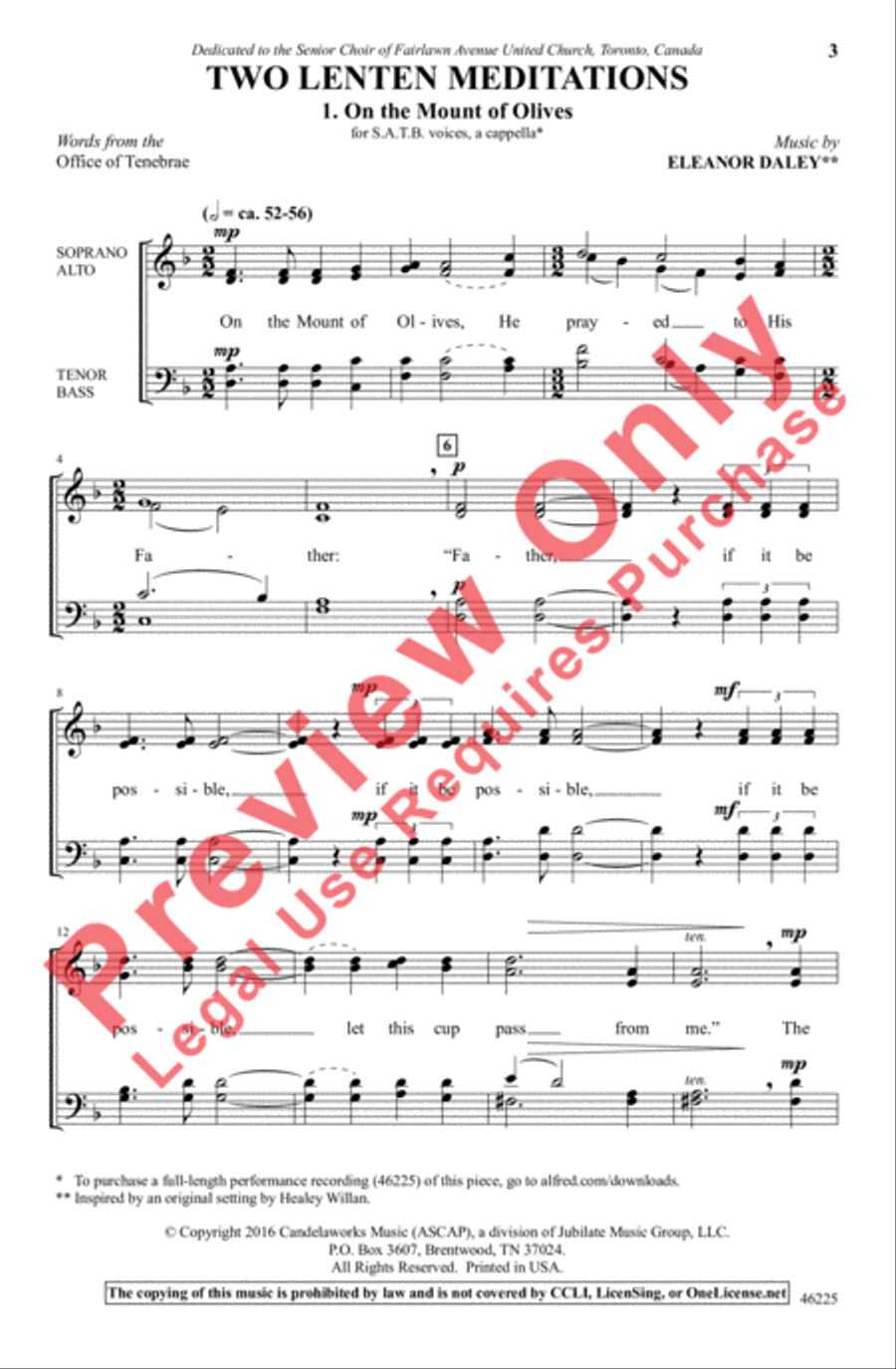 Two Lenten Meditations 4-Part scores gallery preview page 3