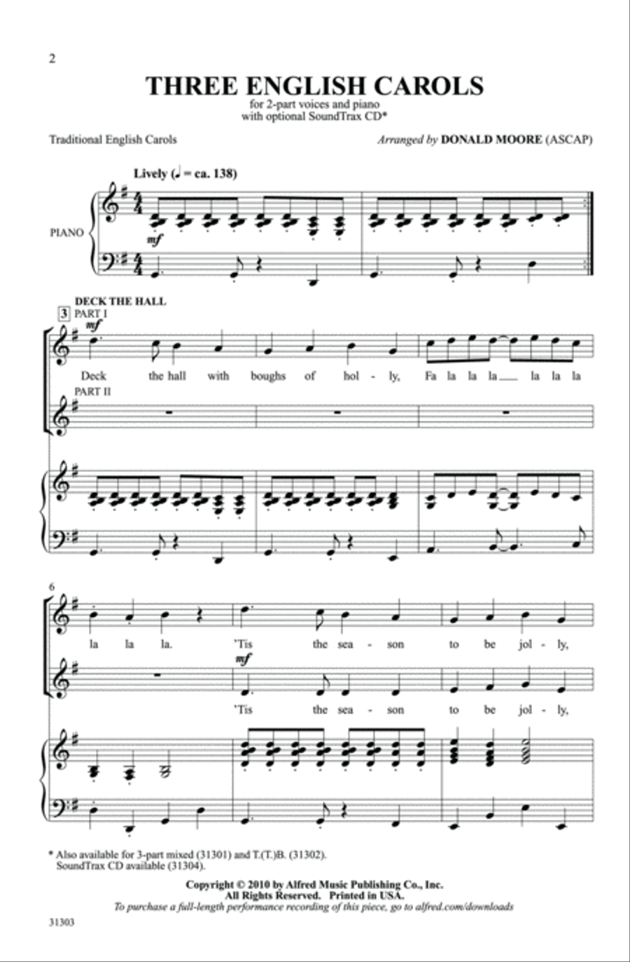 Three English Carols 2-Part scores gallery preview page 2