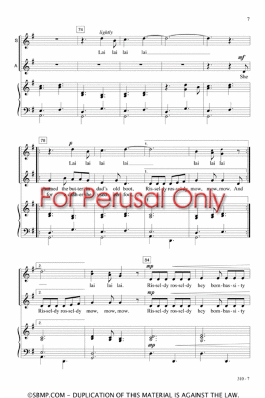 Risseldy Rosseldy - SA Octavo SA scores gallery preview page 6
