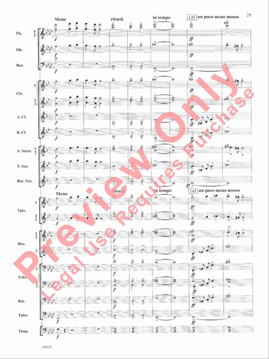 Symphony No. 9 New World, Finale Concert Band scores gallery preview page 30