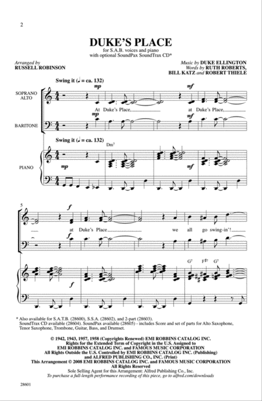 Duke's Place Duke's Place 3-Part scores gallery preview page 2