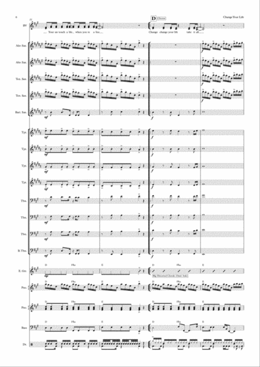 Change Your Life Saxophone scores gallery preview page 6