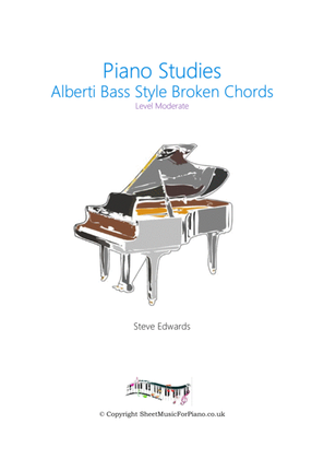 Alberti Bass Style Broken Chords Study - Moderate Piano