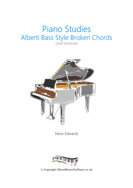 Alberti Bass Style Broken Chords Study - Moderate Piano image number null