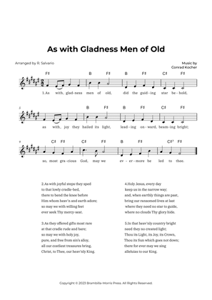 As with Gladness Men of Old (Key of F-Sharp Major)