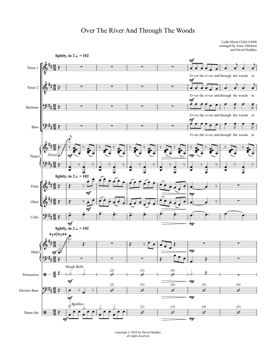 Over The River And Through The Woods by Traditional Small Ensemble - Digital Sheet Music