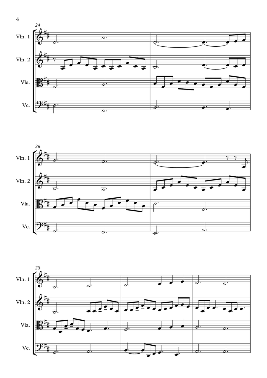 Can't Help Falling In Love String Quartet scores gallery preview page 4