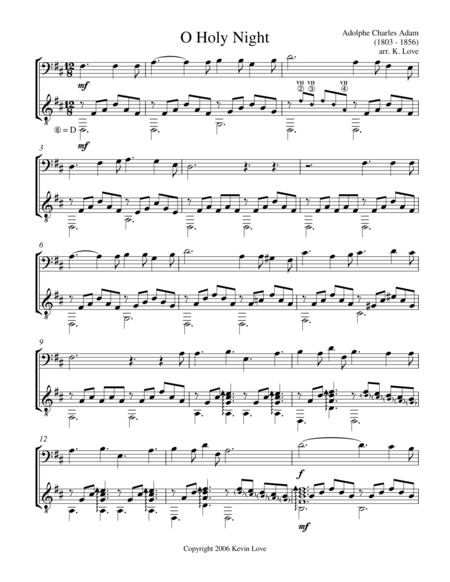 O Holy Night (Cello and Guitar) - Score and Parts image number null