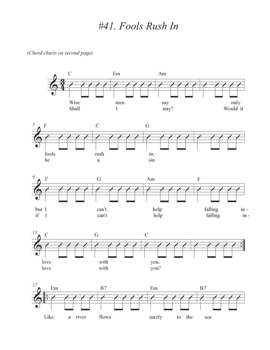 Only Fools Rush In Guitar scores gallery preview page 1