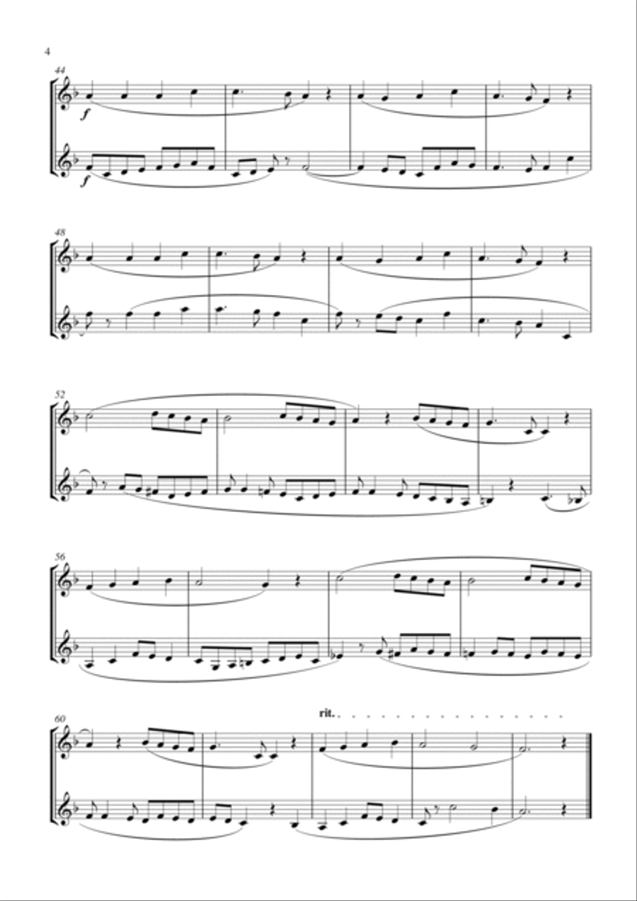 15 Popular Christmas Songs for Trombone Duet (Bb Treble) (Suitable for beginning / intermediate trom Trombone Duet scores gallery preview page 4