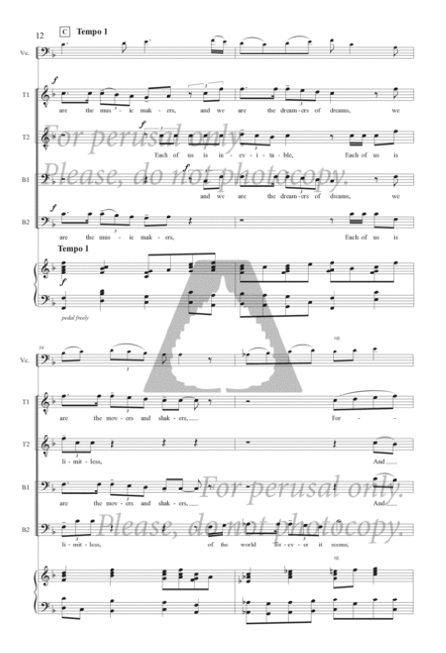 Music Makers, Dreamers of Dreams TTBB scores gallery preview page 12