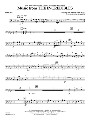 Book cover for Music from The Incredibles (arr. Jay Bocook) - Bassoon