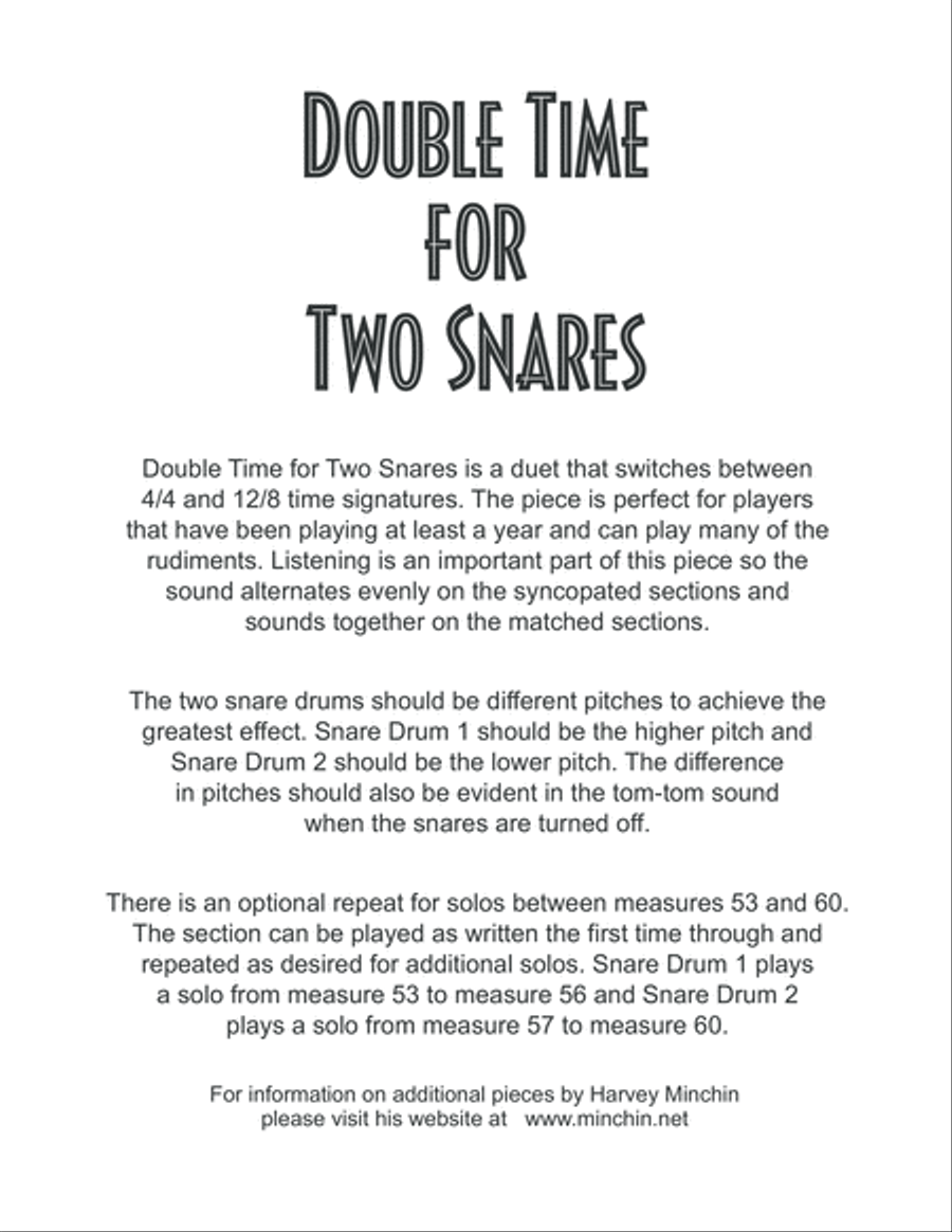 Double Time For Two Snares Percussion scores gallery preview page 2