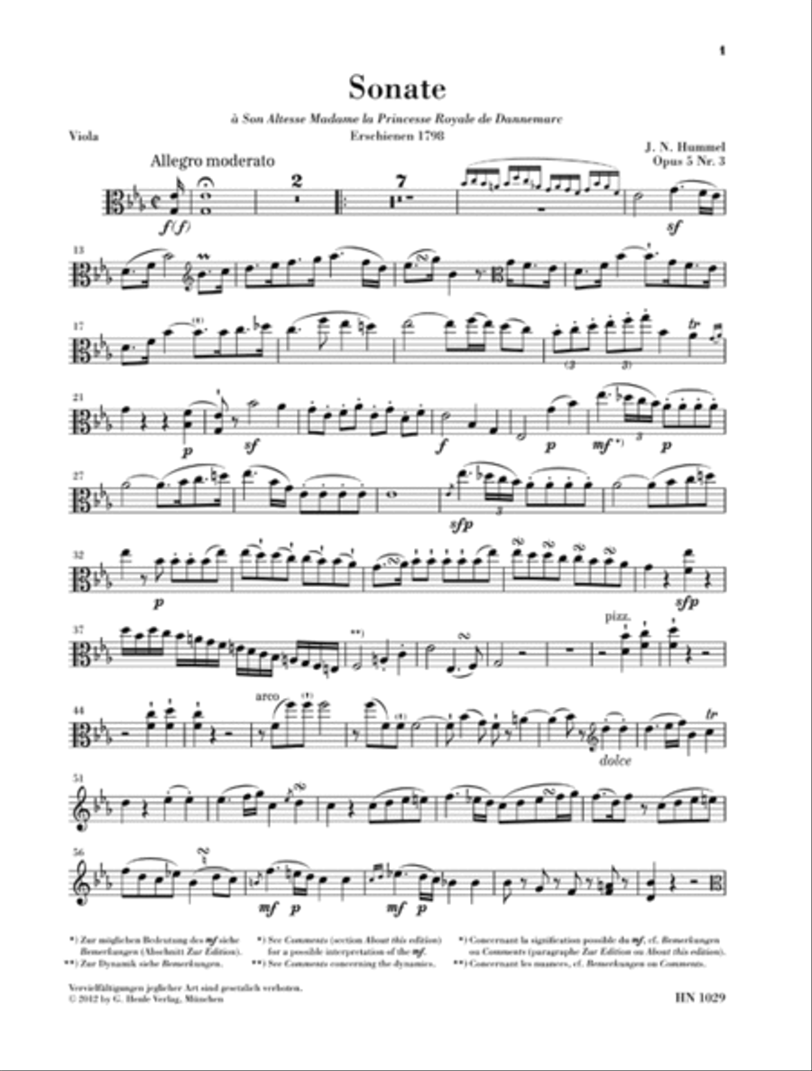 Sonata for Piano and Viola in E-flat Major, Op. 5, No. 3