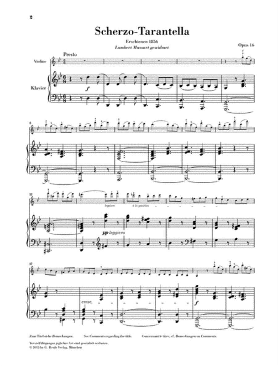 Scherzo-Tarantella in G minor, Op. 16 Violin Solo scores gallery preview page 2