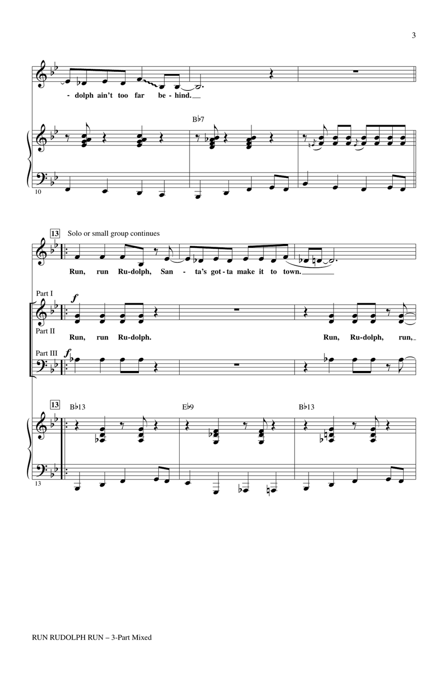 Run Rudolph Run 3-Part scores gallery preview page 2