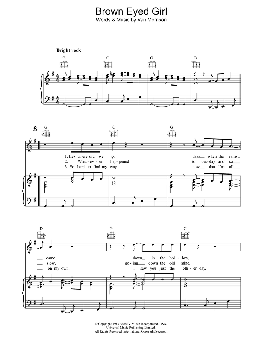 Brown Eyed Girl Brown Eyed Girl Acoustic Guitar scores gallery preview page 1