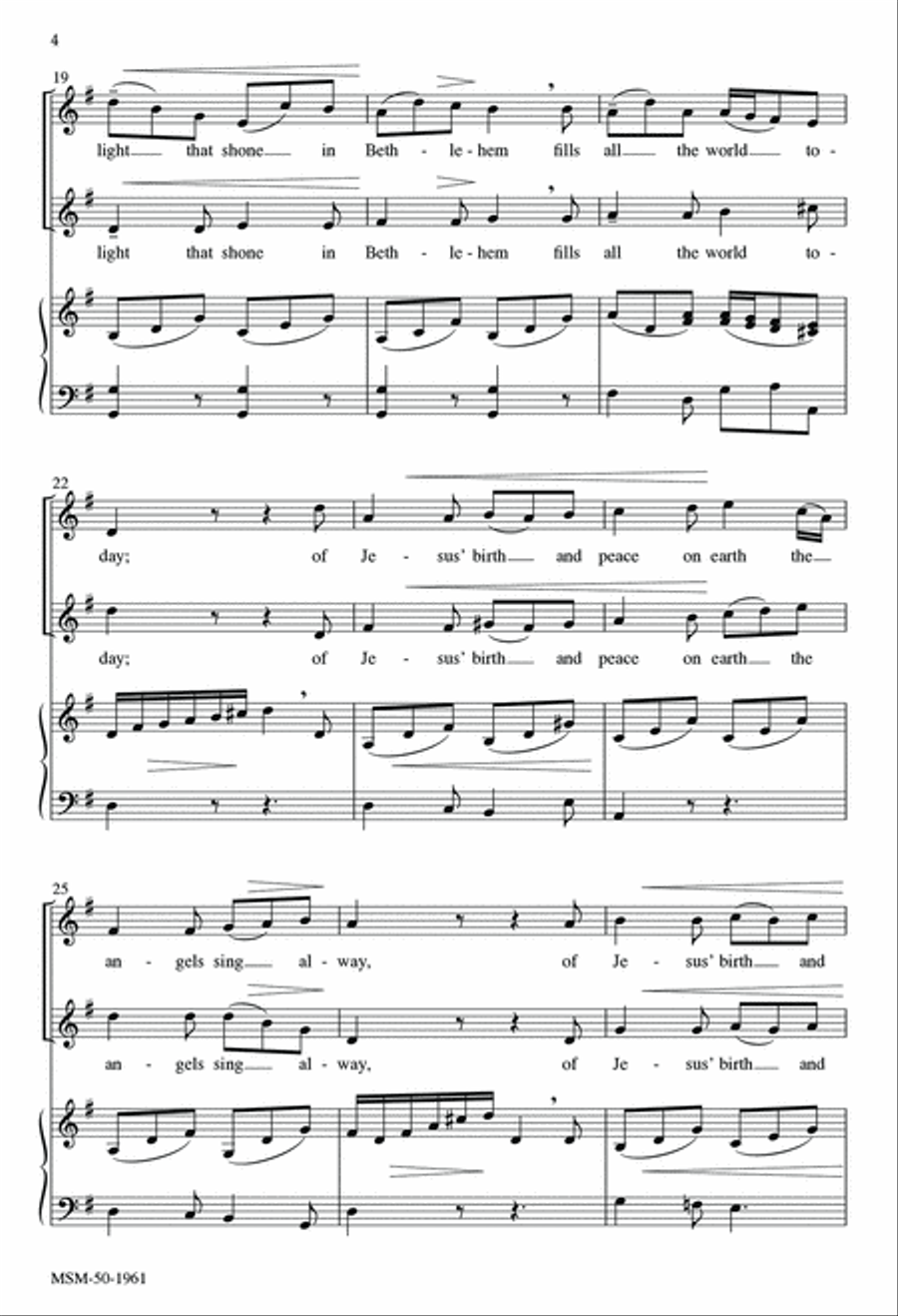 O Sing a Song of Bethlehem Unison Choir scores gallery preview page 4