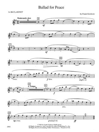 Ballad for Peace: 1st B-flat Clarinet