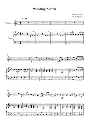 Wedding March, Felix Bartholdy Mendelssohn, For Trumpet & Piano