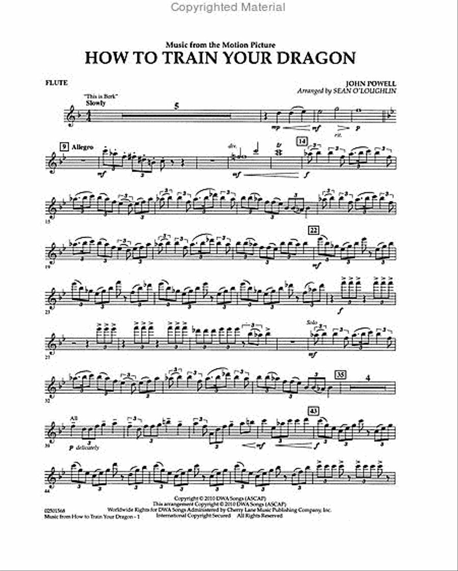 Music from How to Train Your Dragon Concert Band scores gallery preview page 7