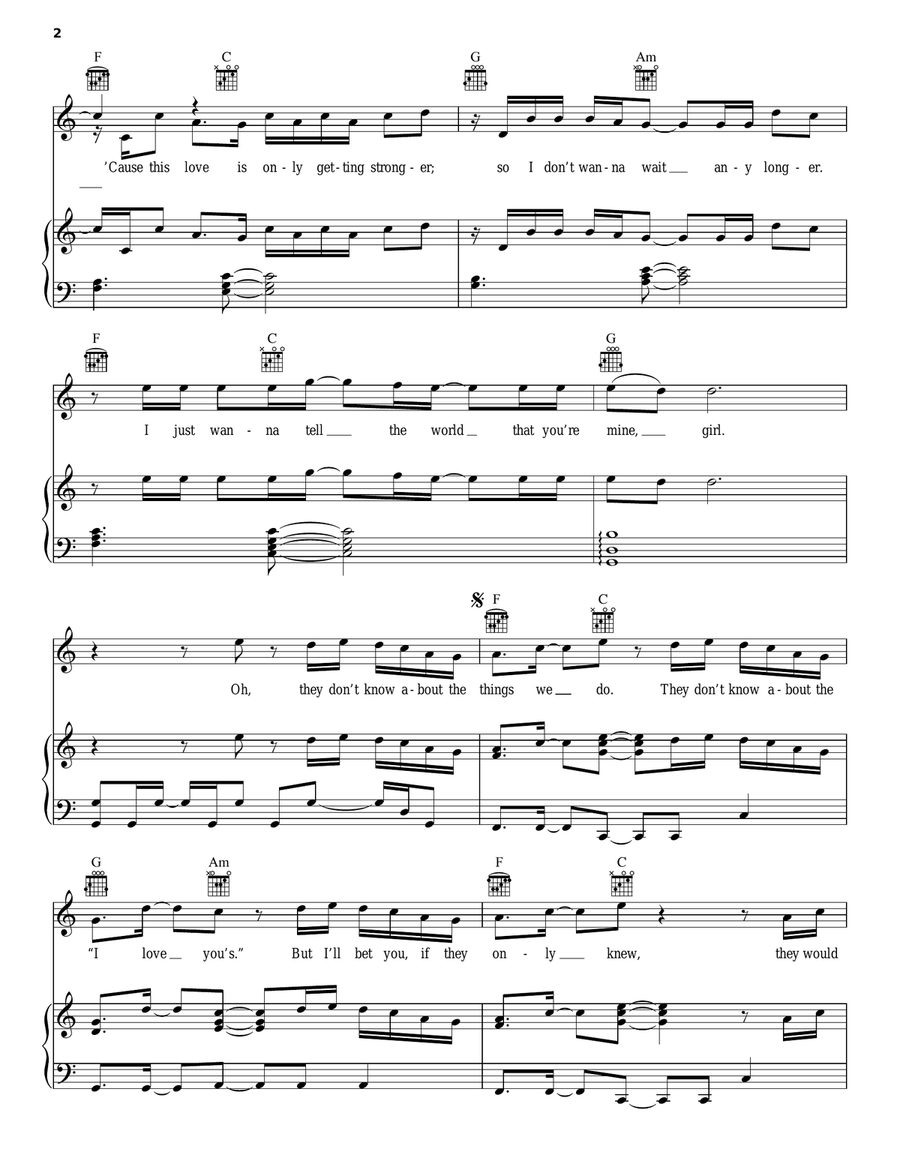 They Don't Know About Us Acoustic Guitar scores gallery preview page 2