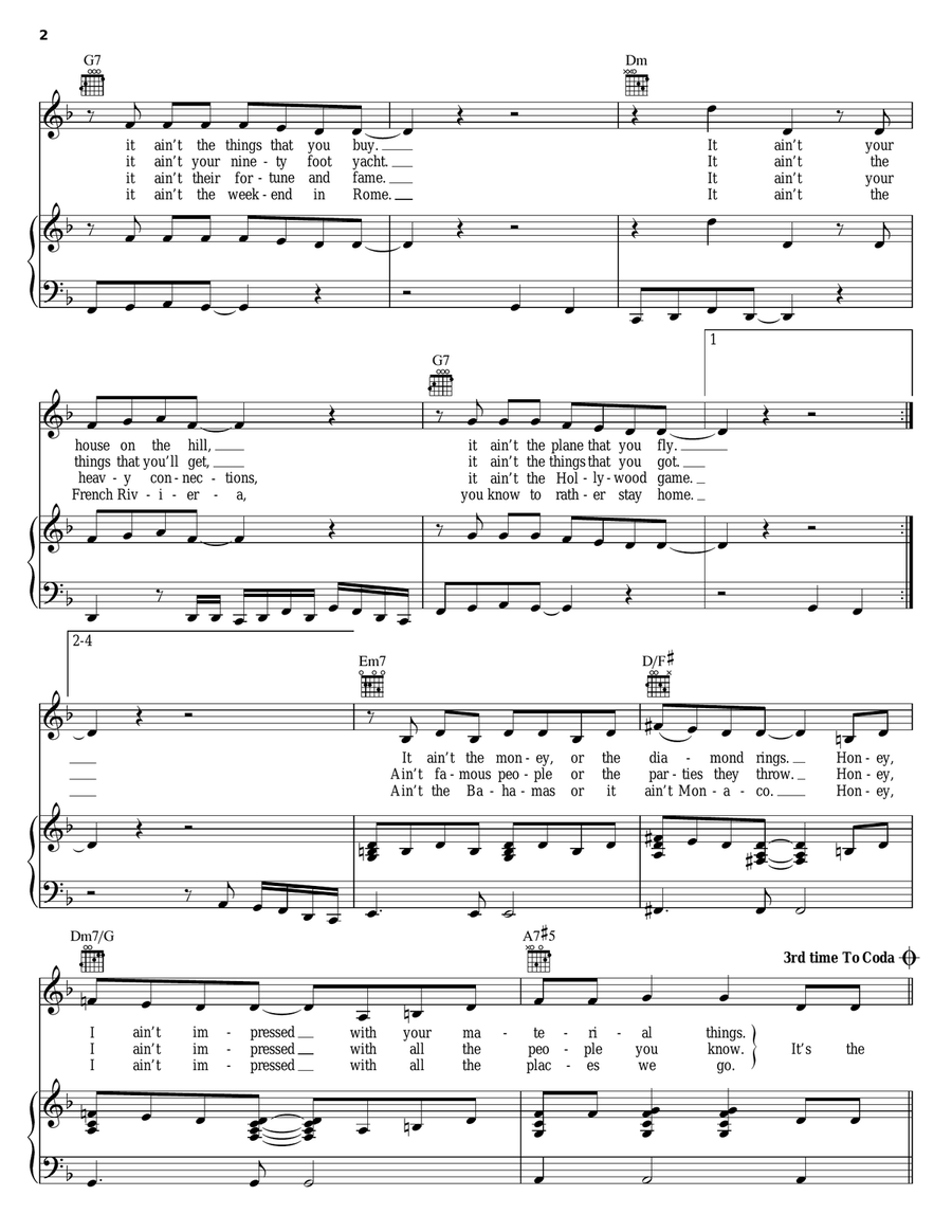 (It's Just) The Way That You Love Me Piano, Vocal, Guitar scores gallery preview page 2