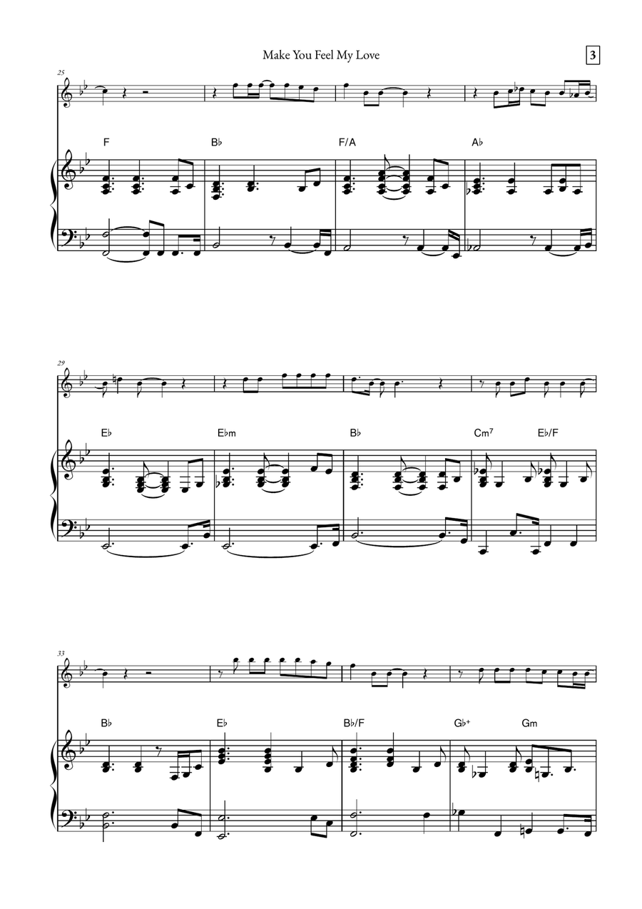 Make You Feel My Love Violin Solo scores gallery preview page 3